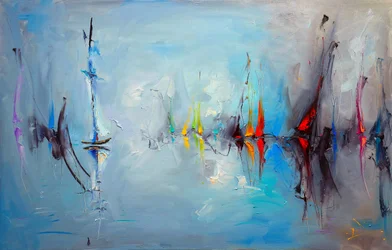Abstract Boats Reflections