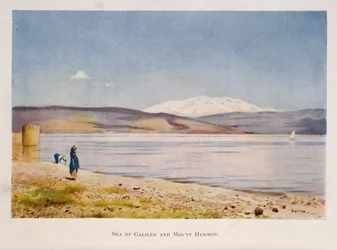 Sea of Galilee towards Mount Hermon, Palestine 1906