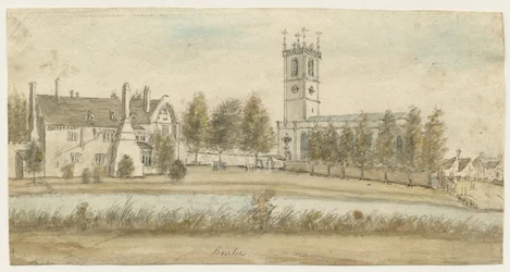 Burton-upon-Trent Abbey: water colour painting, nd [c 1795]