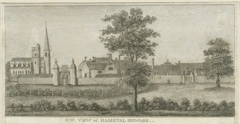 Hamstall Ridware - Church and Manor House: Engraving