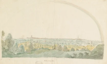 Wolverhampton - Distant view from the Heights of Tettenhall: watercolour painting, nd [late 18th cent]