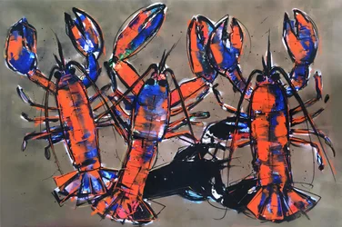 Colorful Lobsters Painting