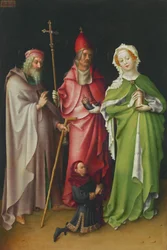 Wing of the Last Judgment Altarpiece: St. Anthony, Pope Cornelius, and Mary Magdalene with a Donor