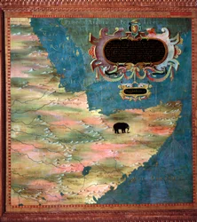 East Africa (Somalia and Ethiopia) Map made by Stefano Bonsignori (? -1589) Italian cosmographer and painter. Around 1581. Florence, Palazzo Vecchio, Sala del Mappamondo