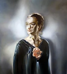 Mysterious Woman With Rose