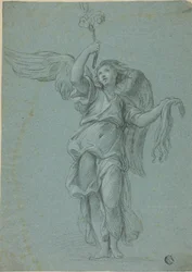 Angel Holding Flowers and Scourge