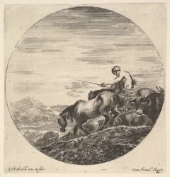 A Shepherd Driving a Group of Animals Downhill, ca. 1643-48