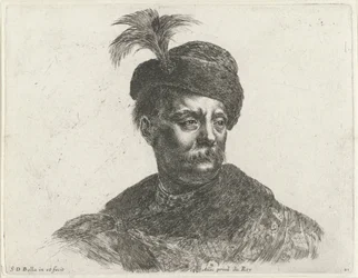 Bust of a Polish Man with Mustache and Plumed Hat