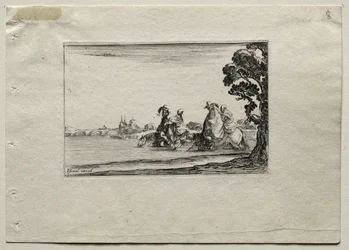 Caprices: Cavaliers Watering their Horses in a River