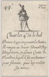 Charles IV, called the Fair, Wise Prince, from Game of the Kings of France, 1644