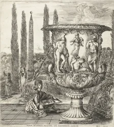 The Young Cosimo III de Medici Drawing the Medici Vase Romae, in hortis Medicaeis marmoreum eximium (title on object) Views of Rome and Surroundings (series title) Six Great Views, Four of Rome and Two of the Roman Countryside (series title)