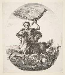Death on Horseback Holding a Trumpet, from The Five Deaths