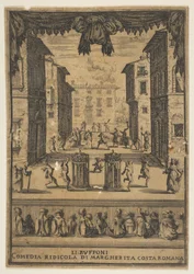 Frontispiece for the Comedy The Buffoons Li Buffoni, ca. 1639