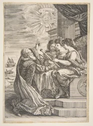 Galileo and Personifications of Astronomy, Perspective and Mathematics, Frontispiece