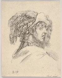 Head of a Man without a Beard, Turned in Profile to the Right (from Diverse Heads and Figures)