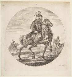 Hungarian Horseman Riding Towards the Right, Other Horsemen in the Background, ca. 1651