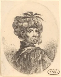 Man with Turban and Moustache in Three-Quarter Profile to the Right