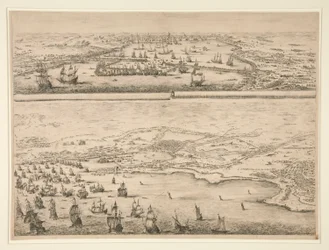 Plan of the Siege of La Rochelle, 1628