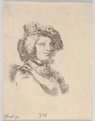 Bust of a Man Wearing a Cap and Looking Towards the Right, Plate 11 from Various Heads