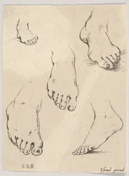 Plate 7: Five feet, from The Book for Learning to Draw