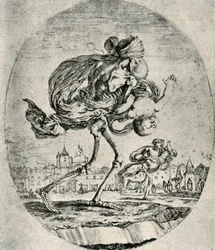 Reproduction of Etching from Set of Five Deaths, by Stefano della Bella, 1906