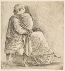 Seated Woman in Profile after Antique Bas Relief
