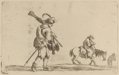 Soldier Holding a Fowl by the Feet