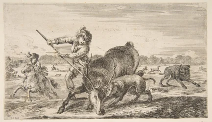 Stag at Bay, from Animal Hunts