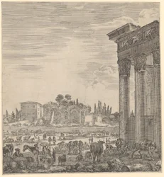 Temple of Antoninus Pius and Faustina and the Campo Vaccino