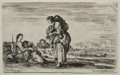 Various Figures and Landscapes: Two Mothers Chatting Together, 1649