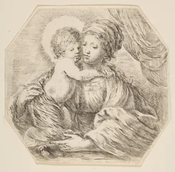 Virgin and Christ Child, an Octagonal Composition, ca. 1649