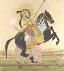 Maharana Sangram Singh Riding a Prize Stallion