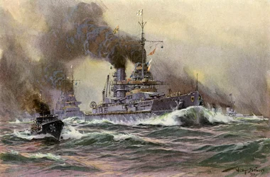 German navy ships of the line off Kiel
