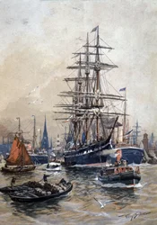 The Port of Hamburg in the 19th Century