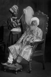 Baba Sir Khem Singh Beda with a Servant