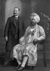 Maharaja Sir Ranbir Singh Bahadur of Jind with a British Official