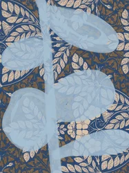 Serene Blue Leaf Pattern
