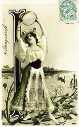 Mlle Fischer, Artist from 1900s - Alphabet in Postcard