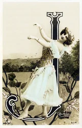 J: Lucette De Berny, Artist from La Belle Epoque - Alphabet in Postcard