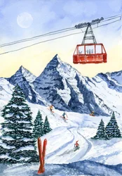 Winter Mountain Skiing