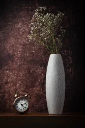 Vintage Clock and Flowers