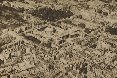 Novel View of the British Museum Surrounded By The Massed Trees of Bloomsbury