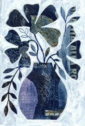 Blue Floral Collage