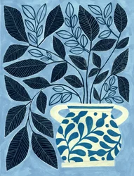 Foliage in Blue Vase