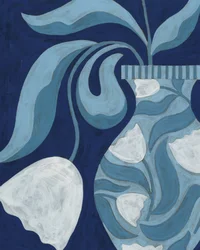 Indigo Floral Vase