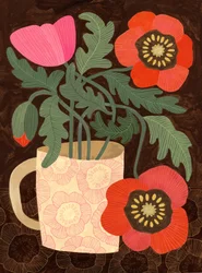 Poppies in a Pink Mug