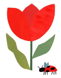 Red Tulip and Ladybug