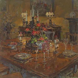 Dining Room with Geraniums