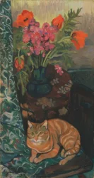 Bouquet and Cat