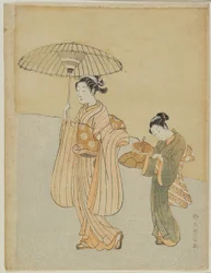 Beauty with Attendant Carrying an Insect Cage
